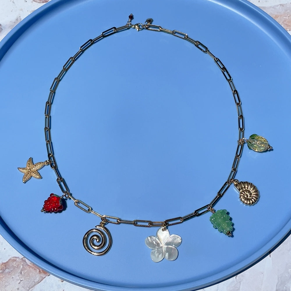 'NEW' SUMMER FRUITS Charm Necklace | Gold