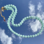 'NEW' MERMAID BLUE CANDY POPPER Beaded Necklace | Gold