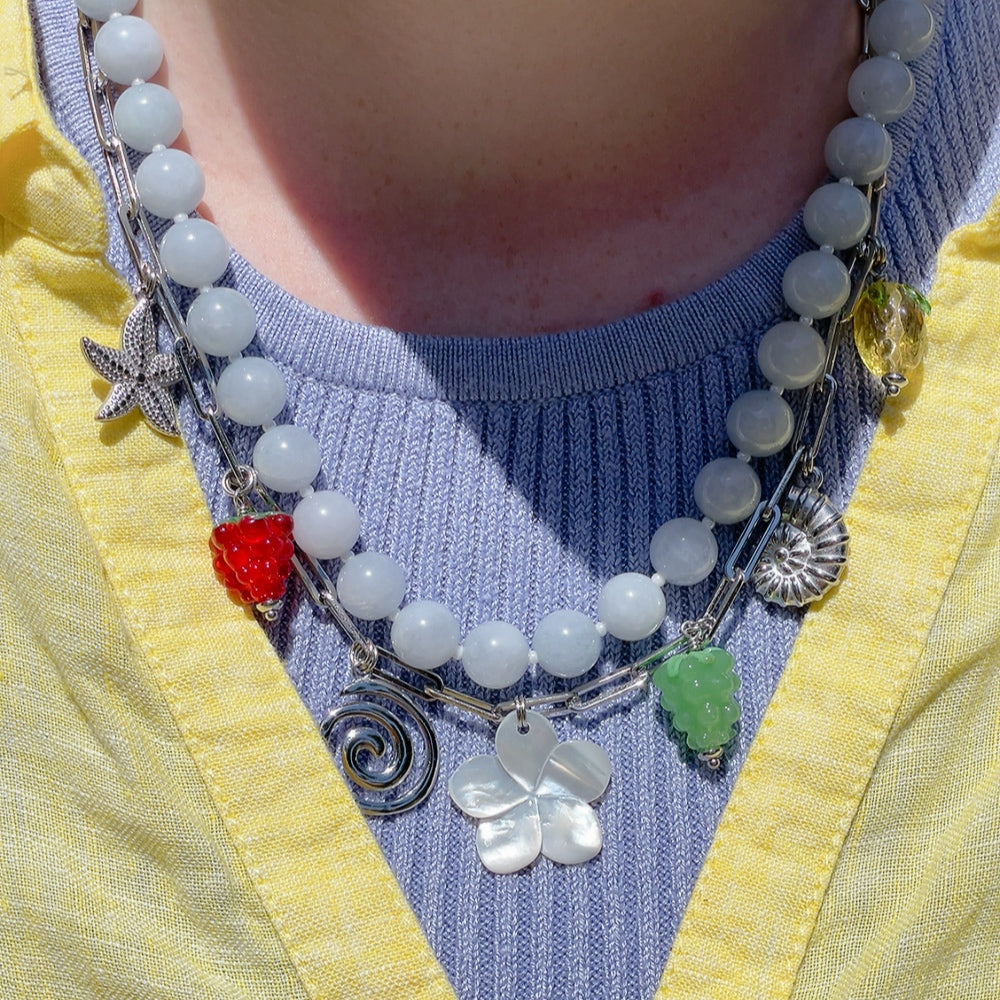 'NEW' SUMMER FRUITS Charm Necklace | Silver
