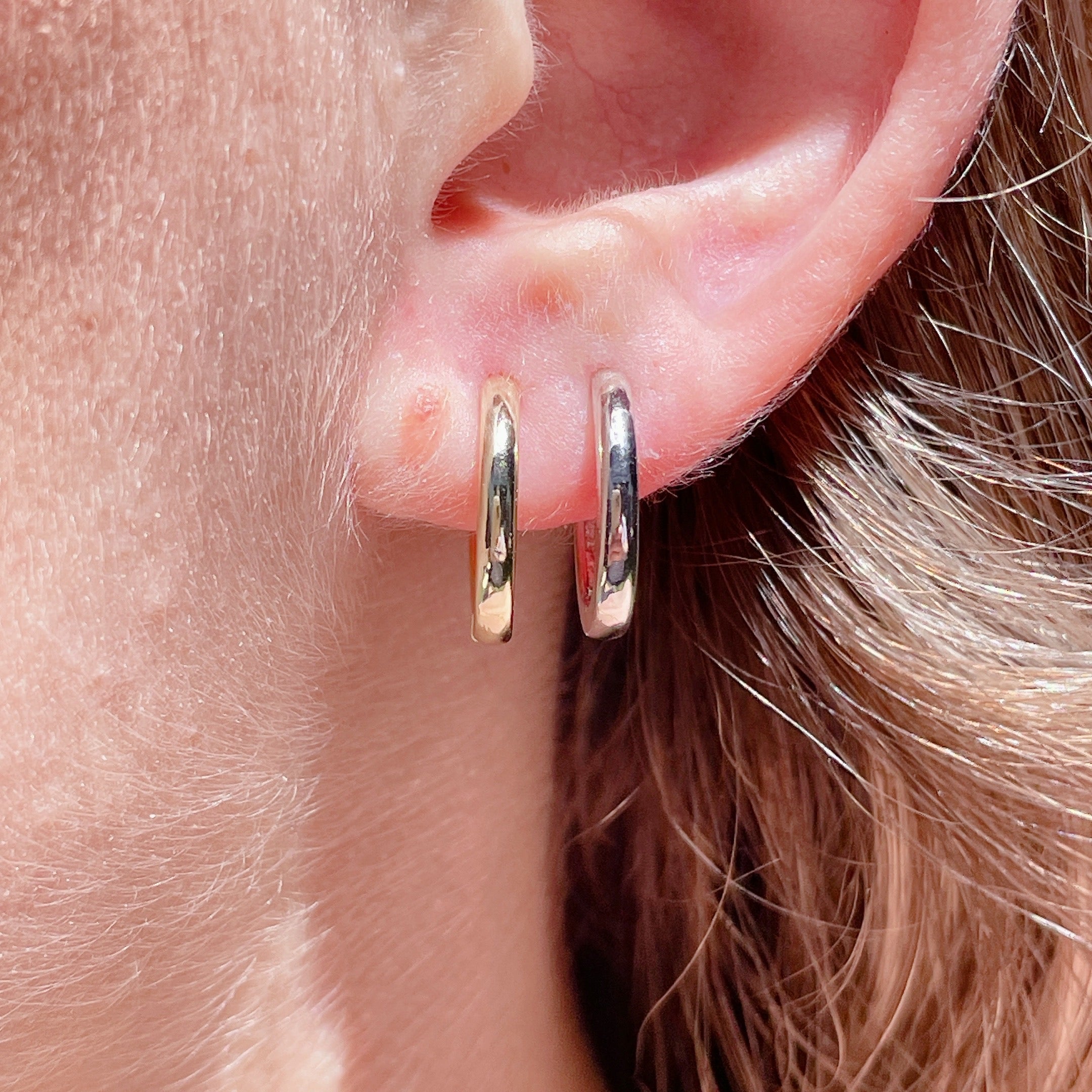 CLICKER Hoop Charm Earrings | Gold/Silver