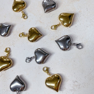 'NEW' BUBBLE HEART Charm | Gold & Silver