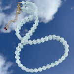 'NEW' ICY BLUE CANDY POPPER Beaded Necklace | Gold