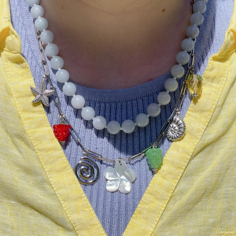 'NEW' SUMMER FRUITS Charm Necklace | Silver