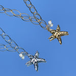 'NEW' STAR FISH Pearl Necklace | Gold & Silver | 28"