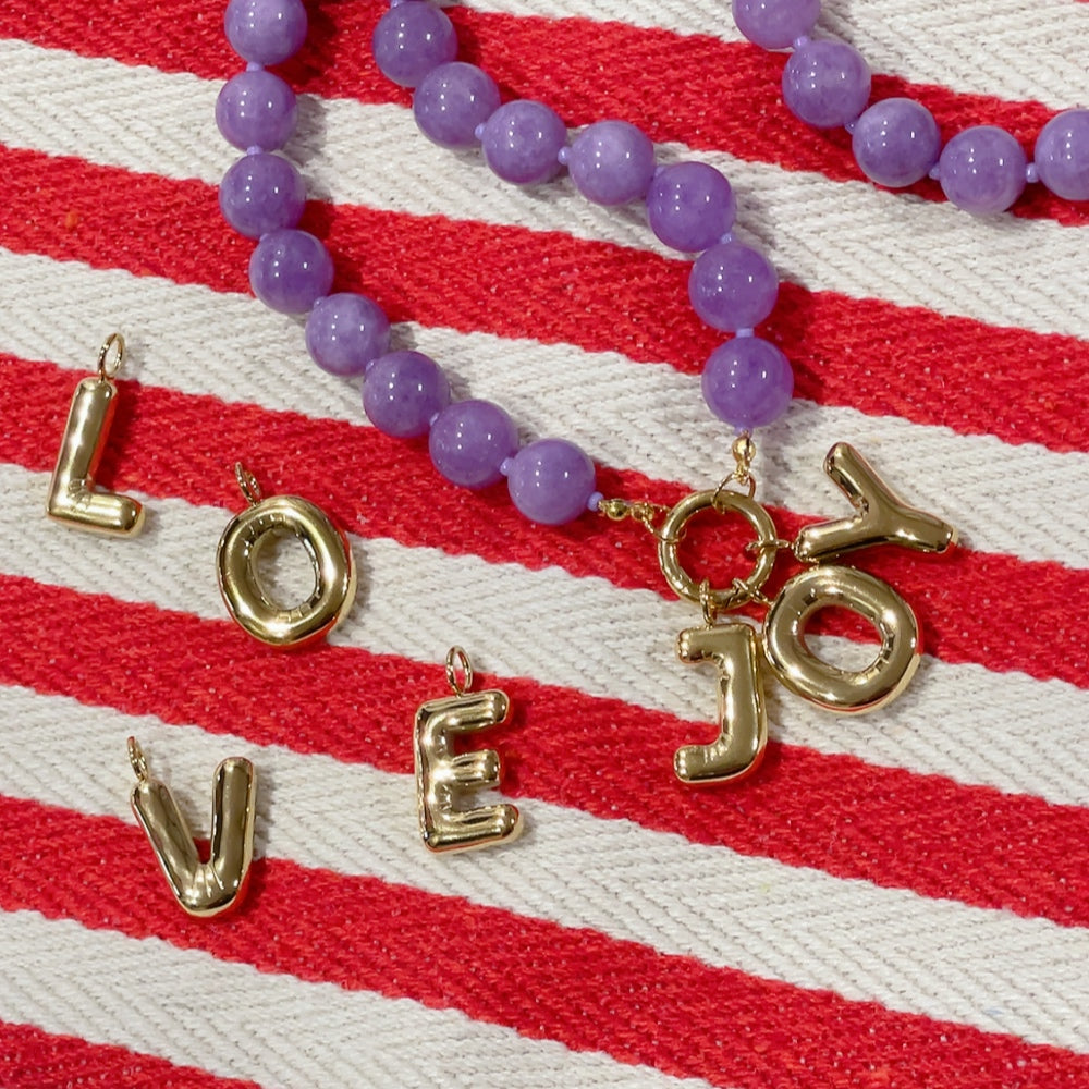 'NEW' A-Z INITIAL BUBBLE Charm | Gold & Silver