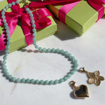 'NEW' MERMAID BLUE CANDY POPPER Beaded Necklace | Gold