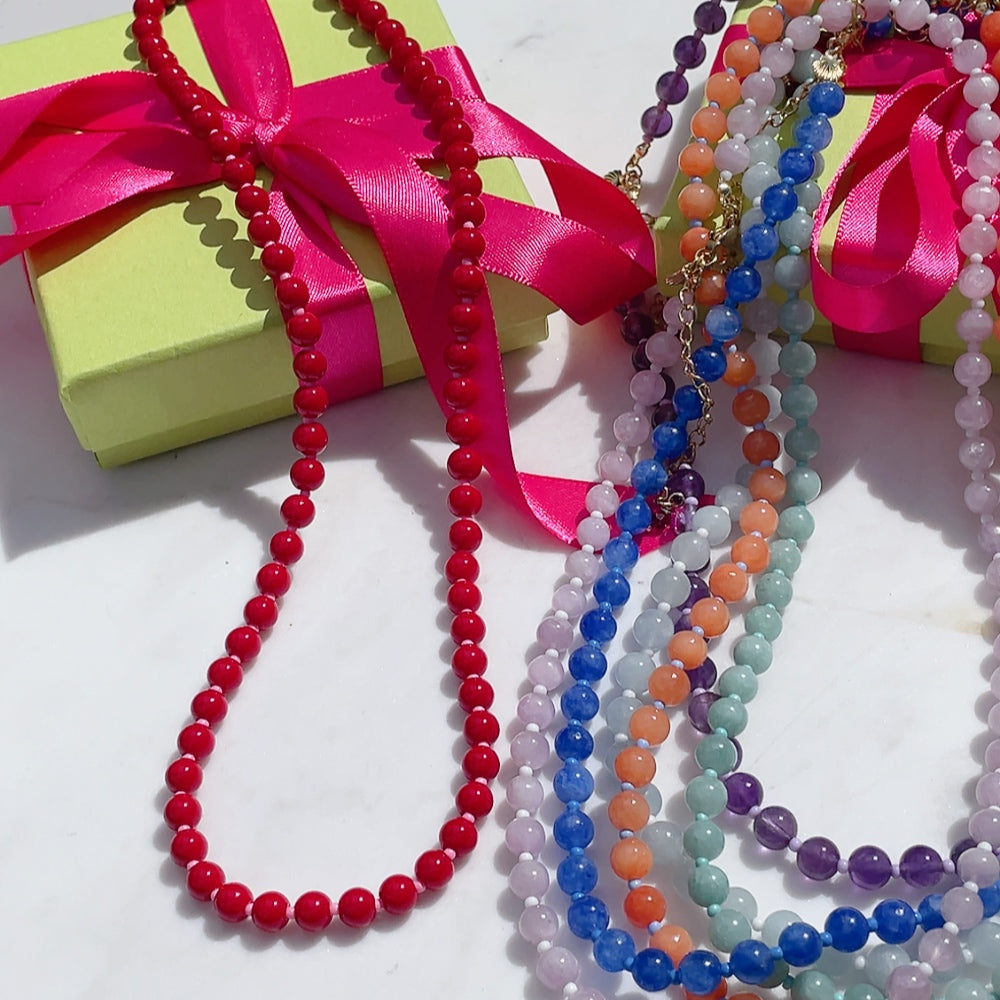 'NEW' PINK LOBSTER CANDY POPPER Beaded Necklace | Gold