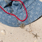 'NEW' PINK LOBSTER CANDY POPPER Beaded Necklace | Gold