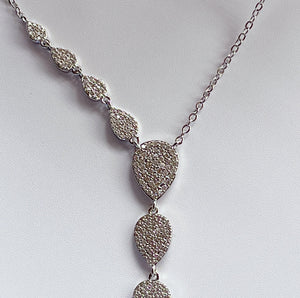 SULTRY Long Paved Teardrop Necklace | Gold & Silver