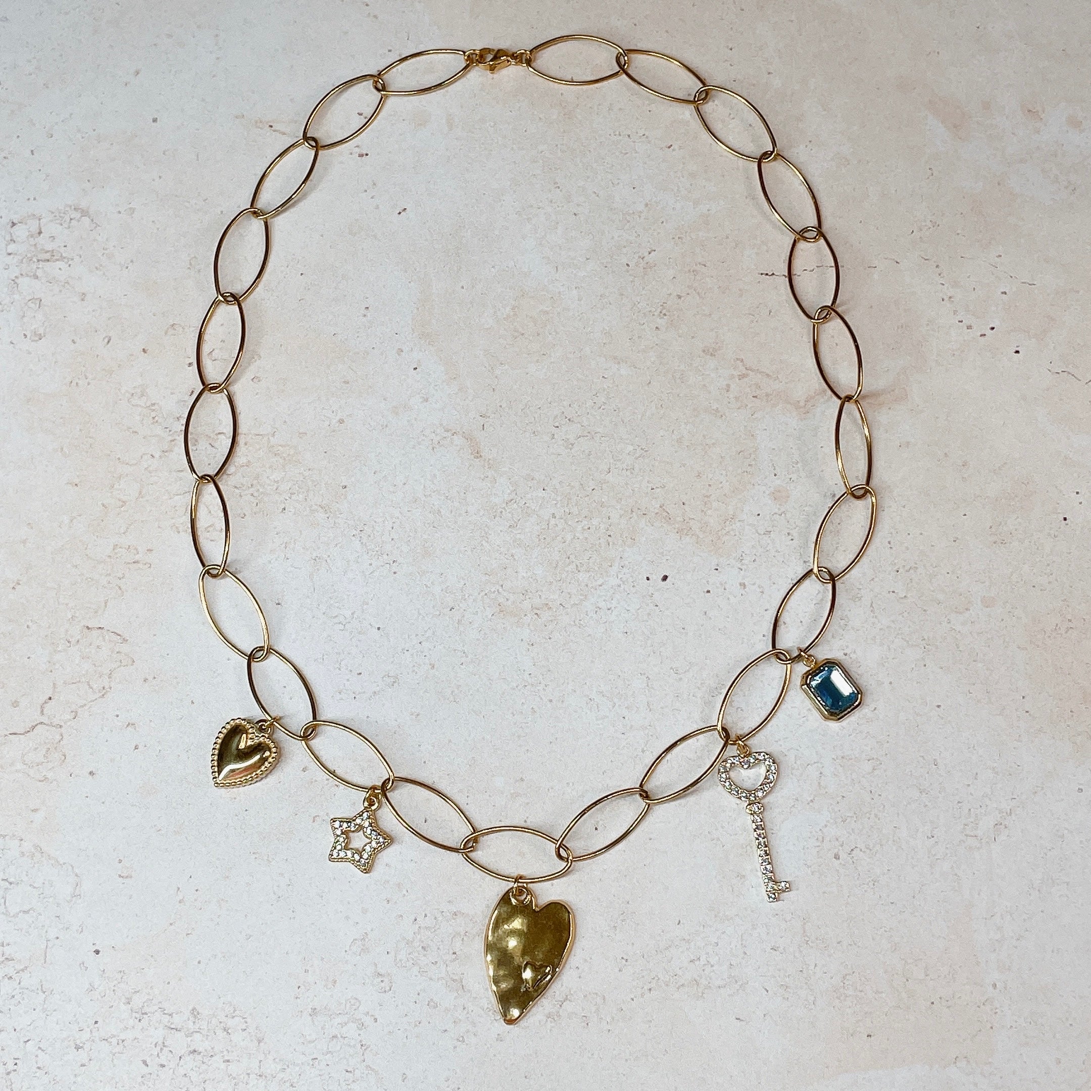 'NEW' BLAIRE Charm Necklace | Gold | 17"