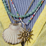 'NEW' MERMAID BLUE CANDY POPPER Beaded Necklace | Gold