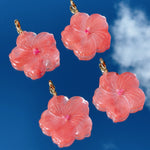 'NEW' RED HIBISCUS FLOWER Charm | Gold