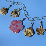 'NEW' RED HIBISCUS FLOWER Charm | Gold