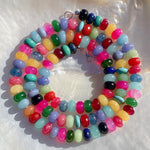CANDY CRUSH Beaded Gemstone Necklace | Silver | 23" | ONE OF A KIND
