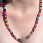 CANDY CRUSH Beaded Gemstone Necklace | Silver | 23" | ONE OF A KIND