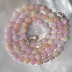 COTTON CANDY Beaded Gemstone Necklace | Silver | 22" | ONE OF A KIND