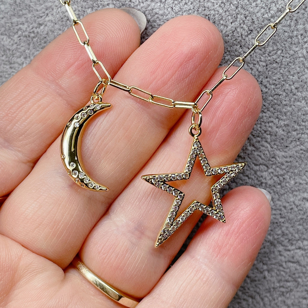 MOON & STAR Charms | Gold/Silver