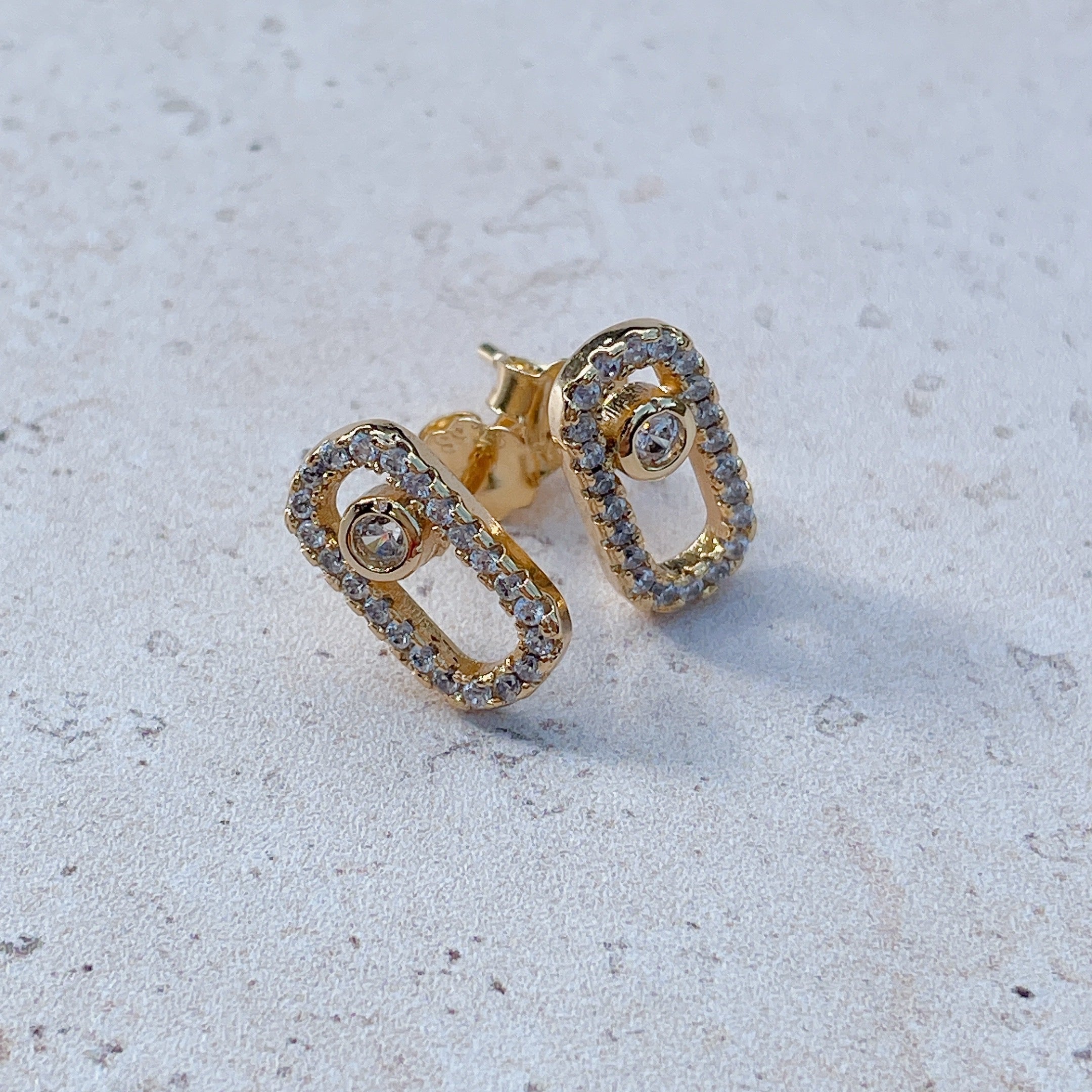 ZOE Encrusted Studs | 14kt Gold