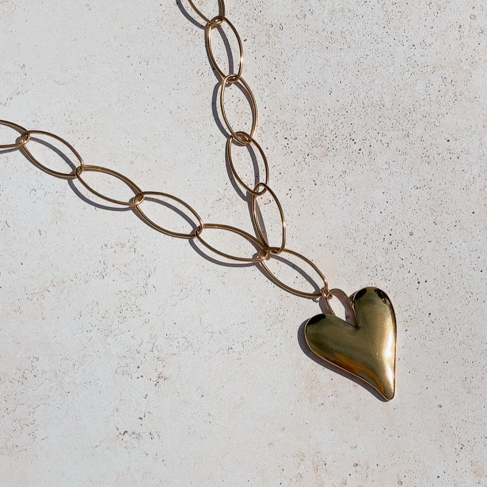 'NEW' CELINE Heart Necklace | Gold & Silver | 28"