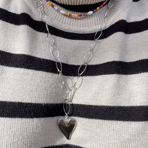 'NEW' CELINE Heart Necklace | Gold & Silver | 28"