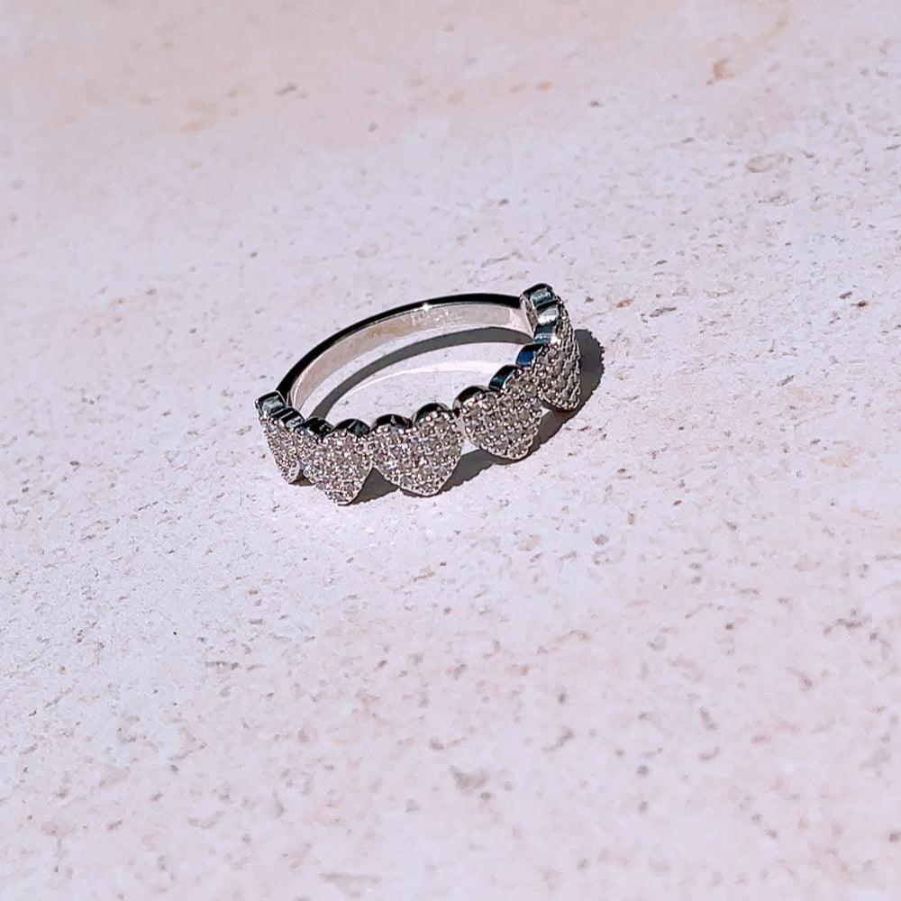 JULIETTE Paved Heart Ring | Silver