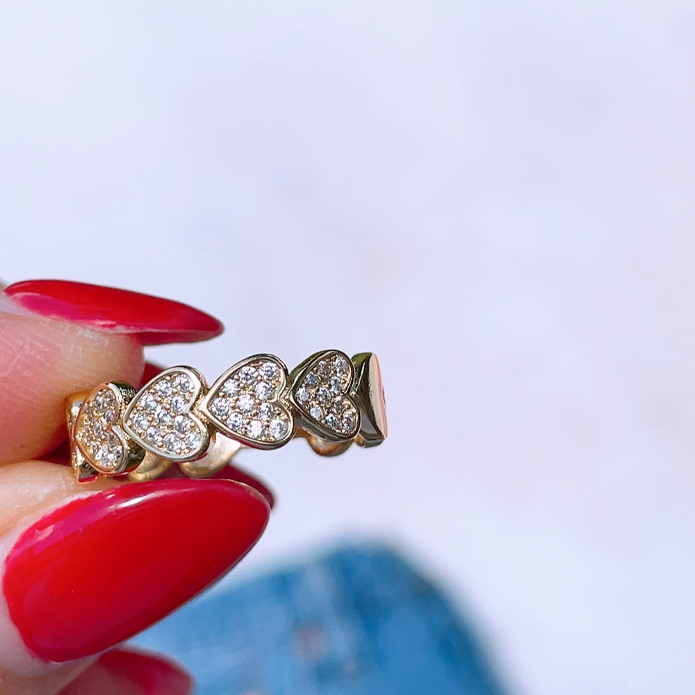 FOREVER Paved Heart Ring | Gold