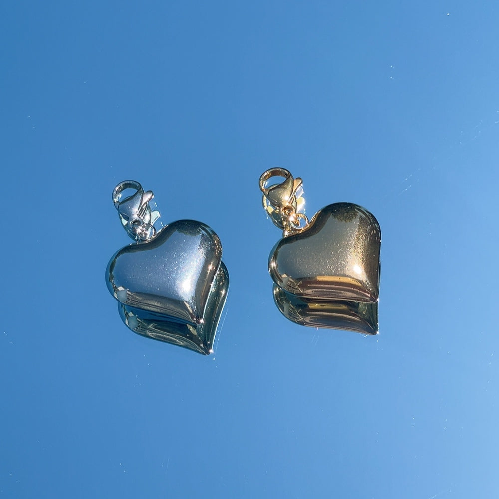 'NEW' BUBBLE HEART Charm | Gold & Silver