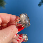 POLISHED Round Clear Quartz Crystal Ring | Silver (Adjustable)