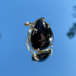 POLISHED Tear Drop Black Onyx Ring | Gold (Adjustable)