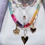 RAINBOW CANDY Beaded Gemstone Necklace | Gold | 20.5 " | ONE OF A KIND