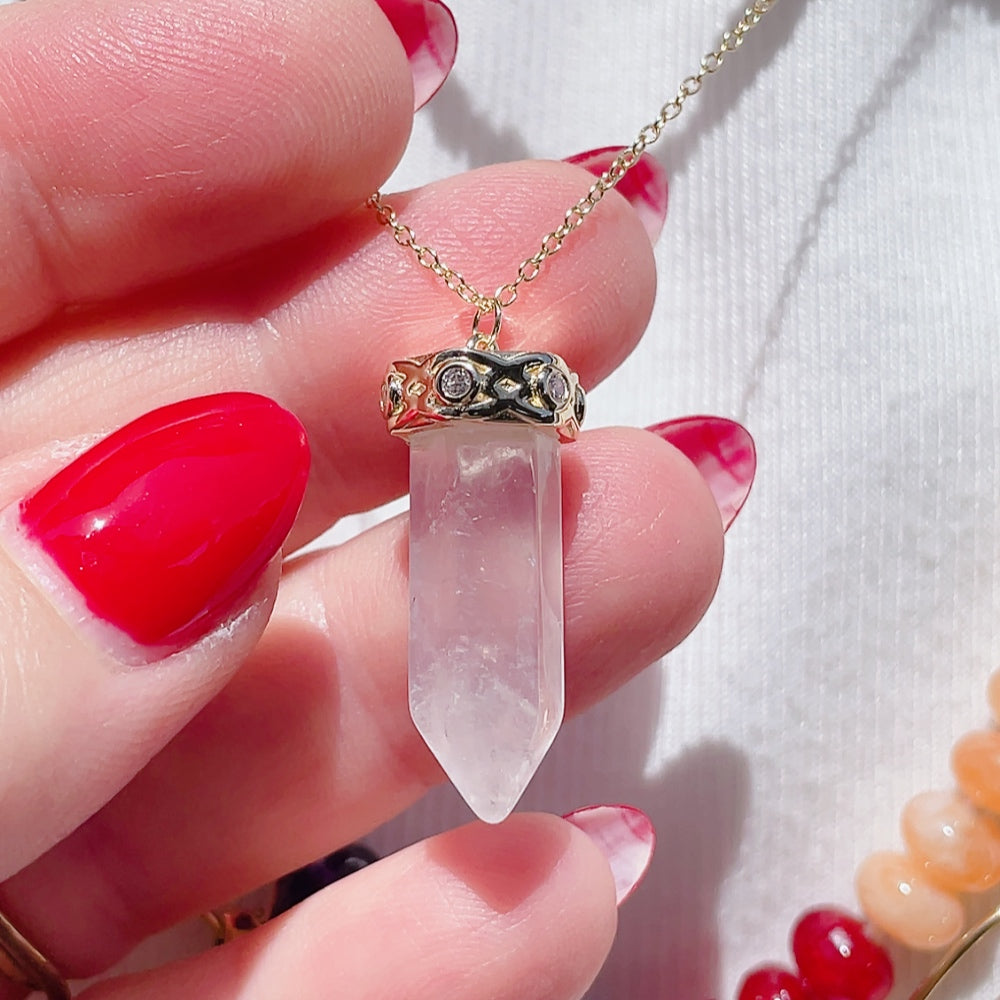 SOLAS Crystal Point Necklace | Gold & Silver