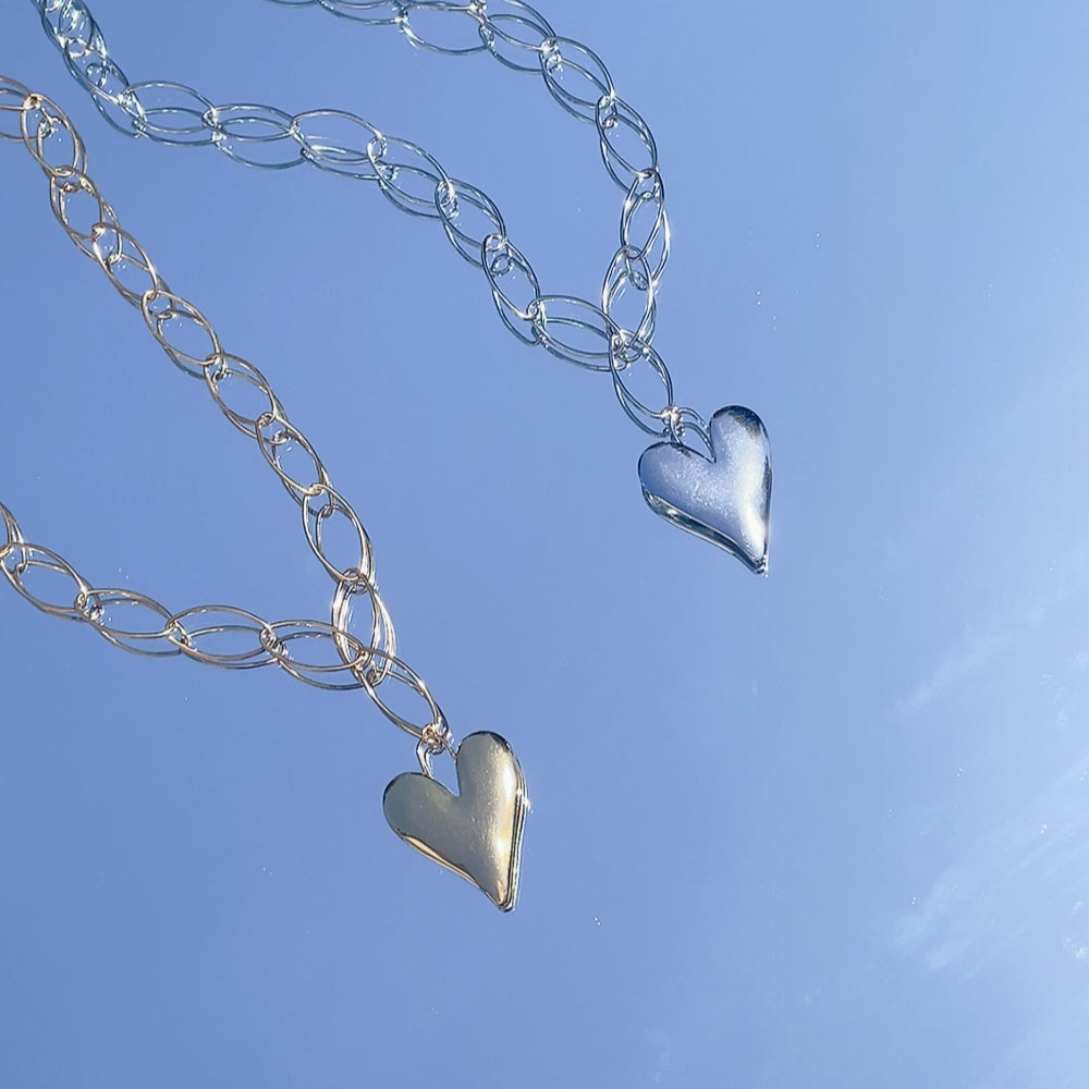 'NEW' CELINE Heart Necklace | Gold & Silver | 28"