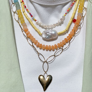 TROPIC CRUSH Beaded Gemstone Necklace | Gold | 21.5" | ONE OF A KIND