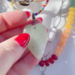 'NEW' GREEN AVENTURINE GEMSTONE HEART Charm | Gold & Silver