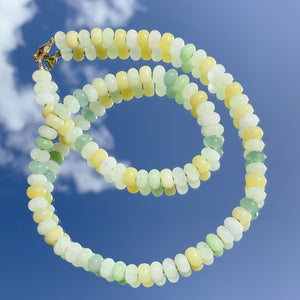 LEMON & LIME Beaded Gemstone Necklace | 20" | Gold | ONE OF A KIND