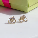 OM Encrusted Studs | Gold & Silver