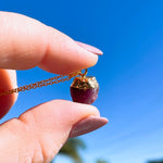 RAW Red Ruby Crystal Necklace | Gold/Sterling Silver (18 inch chain)