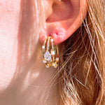 SHARNA Opal & Diamond Hoops | Gold