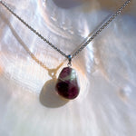 SACRED Purple/Blue Fluorite Gemstone Pendant Necklace | Silver (50cm chain)