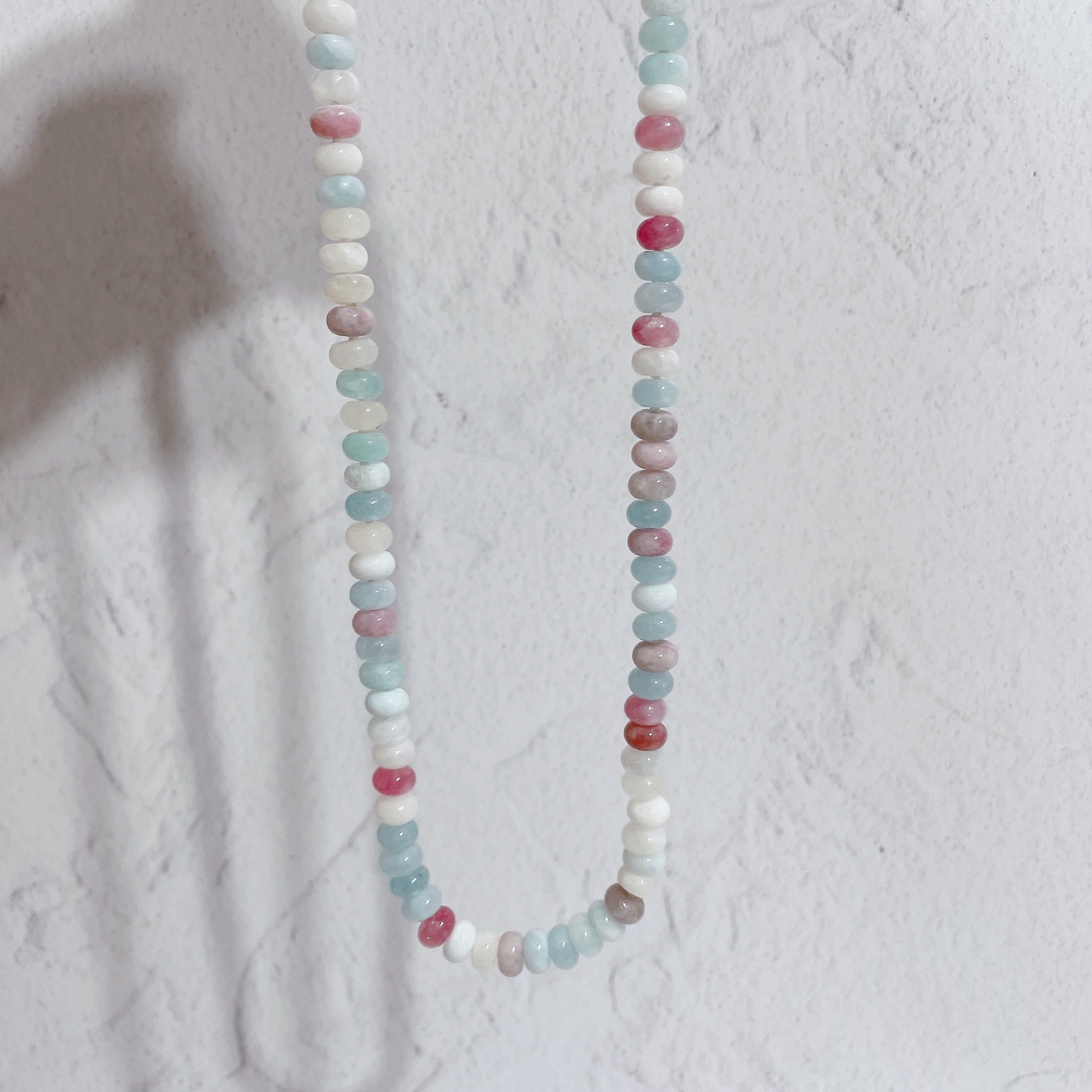 'NEW' PASTEL CANDY Beaded Gemstone Necklace | Gold | 20.5" | ONE OF A KIND