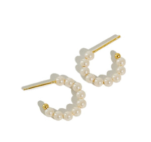 SIMPLE Everyday Pearl Hoops | Gold/Sterling Silver