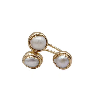 FRESHWATER Pearl Ring | Gold (Adjustable)
