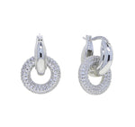 GISELE Pave Hoops | (2 in 1) Silver