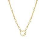 PAPERCLIP DIAMOND HEART Necklace/Chain | Gold
