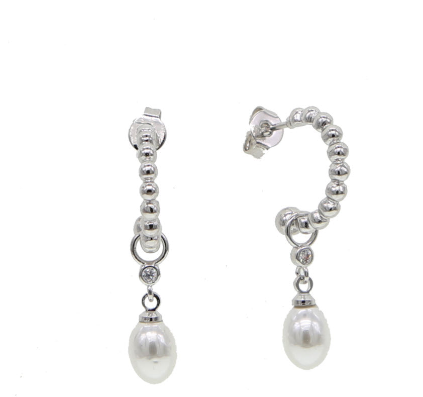 MIRA (2 in 1) Pearl Earrings | Silver