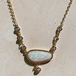 GRACE Fire Opal & Diamond Necklace | Gold
