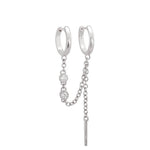 CAPRI TWIN Piercing Chained Hoops | Sterling Silver