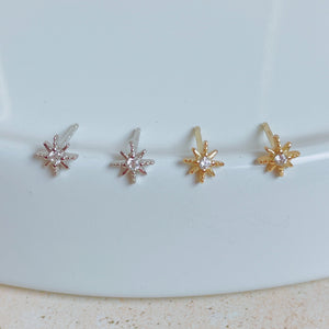 STARBURST Mini Diamond Studs | Gold