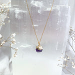 RAW Purple Amethyst Crystal Necklace | Gold/Sterling Silver (18 inch chain)