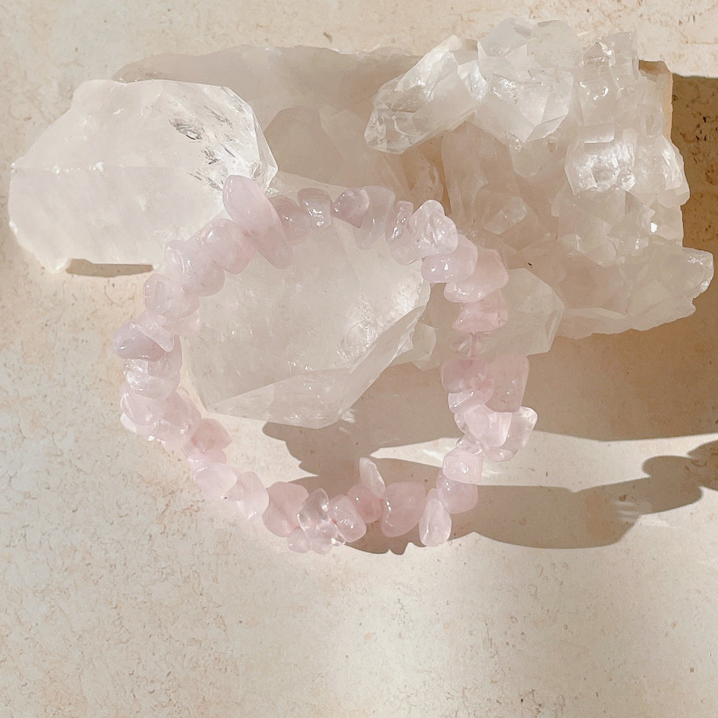 CHIP Pink Rose Quartz Crystal Bracelet